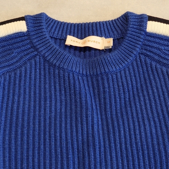 Tory Burch Wool Blue Crew Neck Sweater Women's Small - Picture 5 of 10
